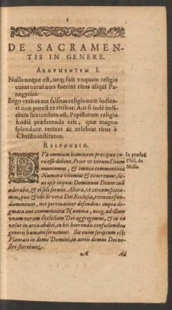 De Sacramentis In Genere.