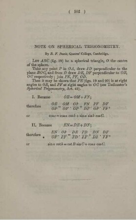Note on shperical trigonometry.