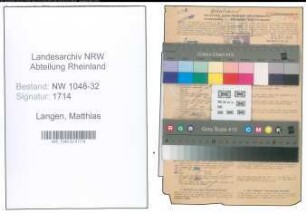 Entnazifizierung Matthias Langen , geb. 19.02.1891 (Angestellter)