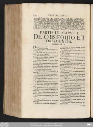 Caput I. De Obsequio Et Obsedientia.