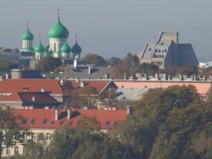 Vilnius - Die grünen Kuppeln der orthodoxen Kirche in der Neustadt