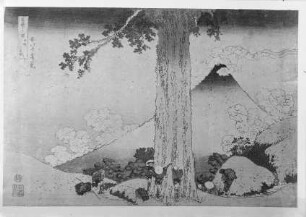 Landschaft mit Baum und Fujijama
