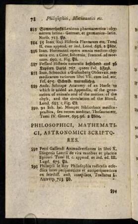 78-82, Philosophici, Mathematici, Astronomici Scriptqres.