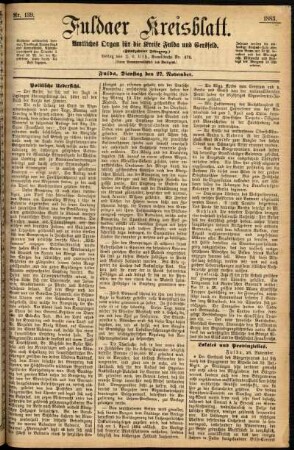 Ausgabe vom Dienstag, den 27. November 1883.