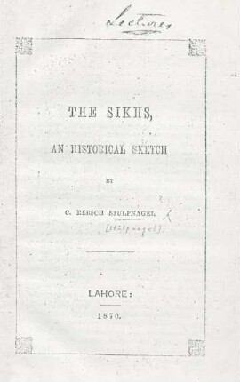 The Sikhs, an historical sketch
