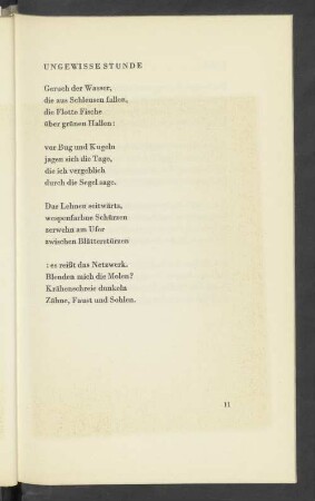 Ungewisse Stunde