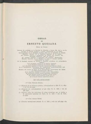 Obras de Ernesto Quesada
