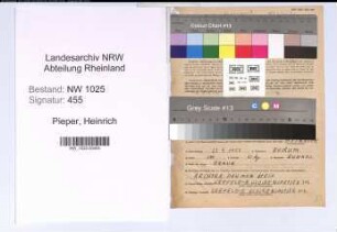 Entnazifizierung Heinrich Pieper , geb. 23.09.1903 (Gastwirt)