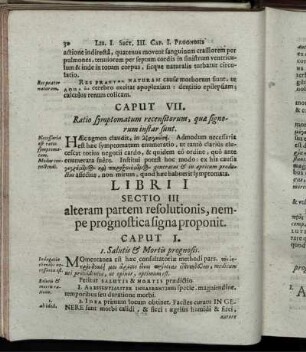 Sectio III alteram partem sesolutionis, nempe prognostica signa proponit
