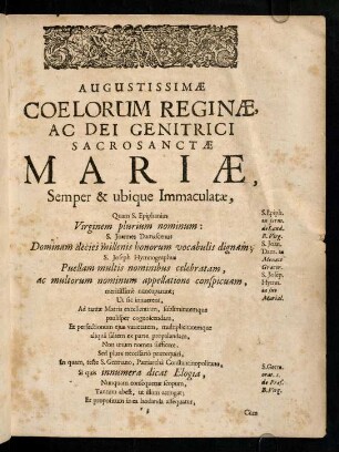3r-3v, Augustissimae Coelorum Reginae ...