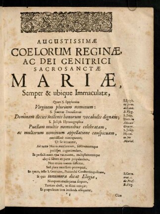 3r-3v, Augustissimae Coelorum Reginae ...