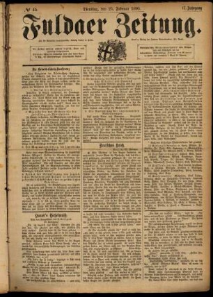 Ausgabe vom Dienstag, den 25. Februar 1890.