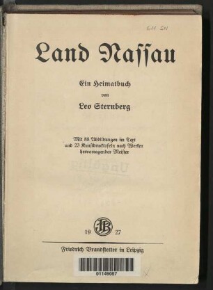 Land Nassau : ein Heimatbuch