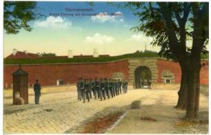 Theresienstadt. Kleine Festung mit abmarschierender Wache