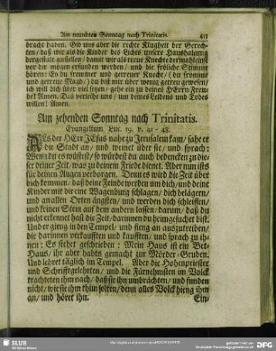 Am zehenden Sonntag nach Trinitatis