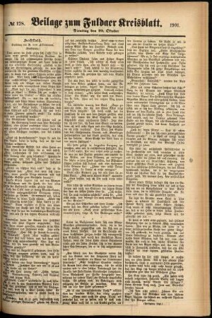 Zweite Ausgabe vom Dienstag, den 29. Oktober 1901.