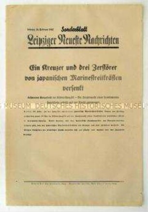 Sonderblatt der "Leipziger Neuesten Nachrichten" zum Kriegsverlauf im Südwestpazifik