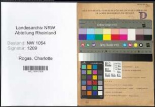 Entnazifizierung Charlotte Rogas , geb. 29.10.1911 ()