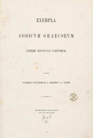 Exempla codicum Graecorum litteris minusculis scriptorum