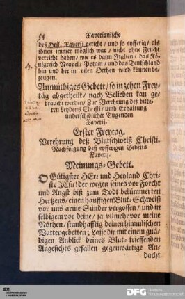 Anmüthiges Gebett/ so in zehen Freytäg abgetheilt [...].