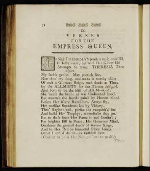 IX. Verses for the empress queen. - XV. Canzone.