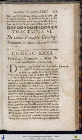 Tractatus VI. De tertio praecepto Decalogi.