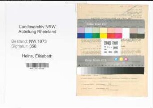 Entnazifizierung Elisabeth Heins , geb. 25.05.1903 (Verwaltungsgehilfin)