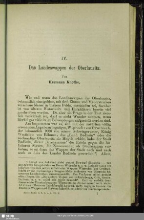 IV. Das Landeswappen der Oberlausitz