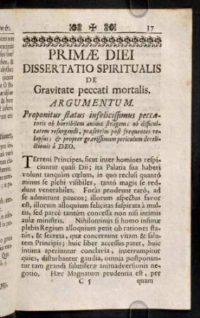 37-63, Dissertatio Spiritualis