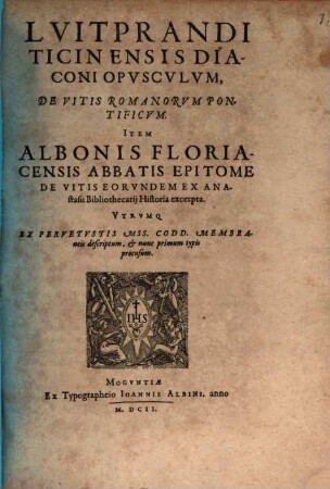 Opusculum de vitis romanorum pontificum