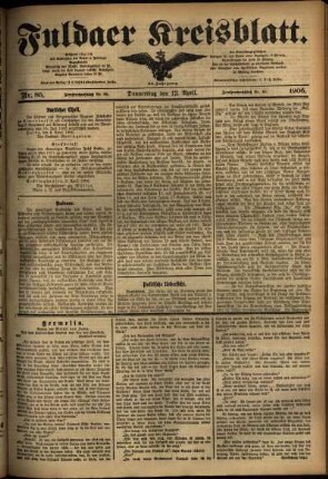Ausgabe vom Donnerstag, den 12. April 1906.