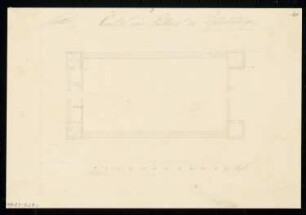 Reitbahn Monatskonkurrenz August 1833: Grundriss Erdgeschoss; Maßstabsleiste