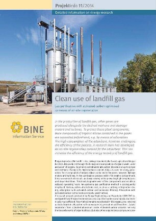 Clean use of landfill gas. Gas purification with activated carbon optimised by means of on-site regeneration.