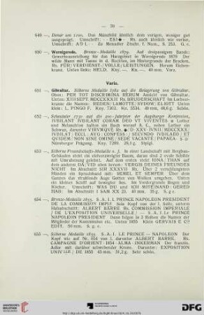 Varia (Nr. 651-668)