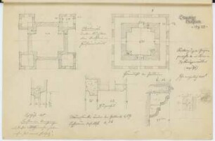 Stadtturm, Straubing: Grundrisse, Details (aus: Skizzen- und Fotoalbum 2)