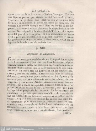 §. XIII. Composicion de CORREGIO.