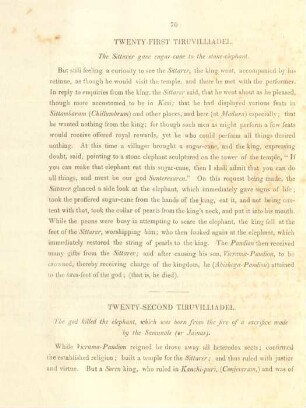 Twenty-first Tiruvilliadel. The Sittarer gave sugar-cane to the stone-elephant