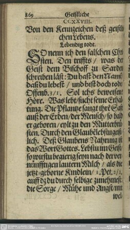 CCXXVIII. Von den Kennzeichen deß geistlichen Lebens