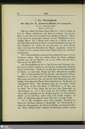 7. Die Marneschlacht : 6. bis 9. September 1914