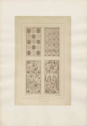 Malerei an den Leibungen und Wölbungen der I. und II. Bogenstellung der Mittelwand des großen Wartburgsaales