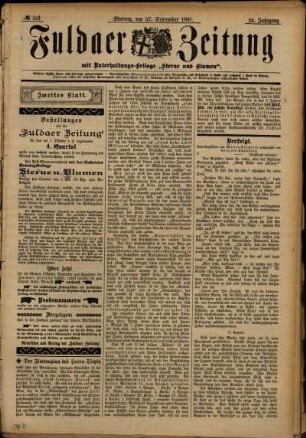 Zweite Ausgabe vom Montag, den 27. September 1897.