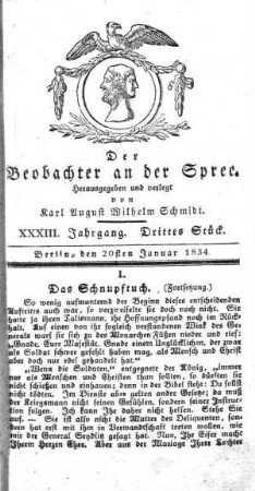 3. Stueck, 20. Januar 1834