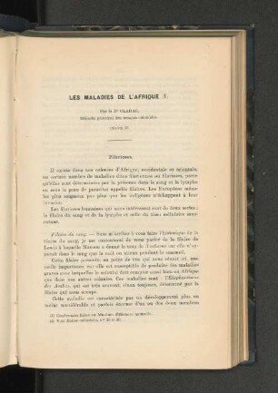 Les Maladies de l'Afrique