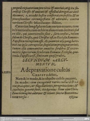 Secundum Argumentum