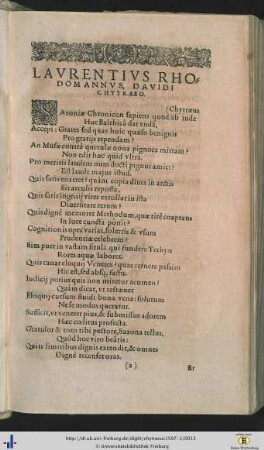 Laurentius Rhodomannis Davidi Chytraeo.