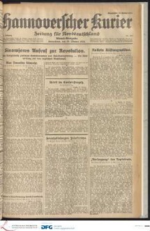 Hannoverscher Kurier : Hannoversches Tageblatt ; Morgenzeitung für Niedersachsen