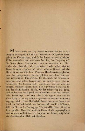 Über Parotis-Tumoren