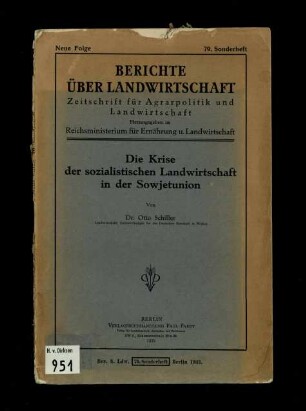 Die Krise der sozialistischen Landwirtschaft in der Sowjetunion