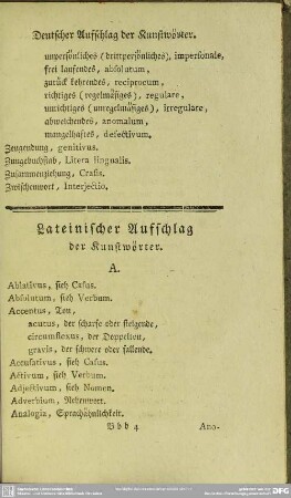 Lateinischer Aufschlag der Kunstwörter