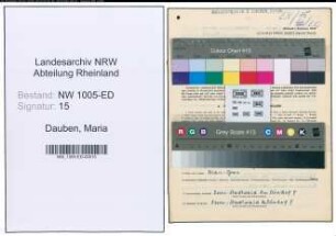Entnazifizierung Maria Dauben , geb. 15.09.1920 (Musikerin)